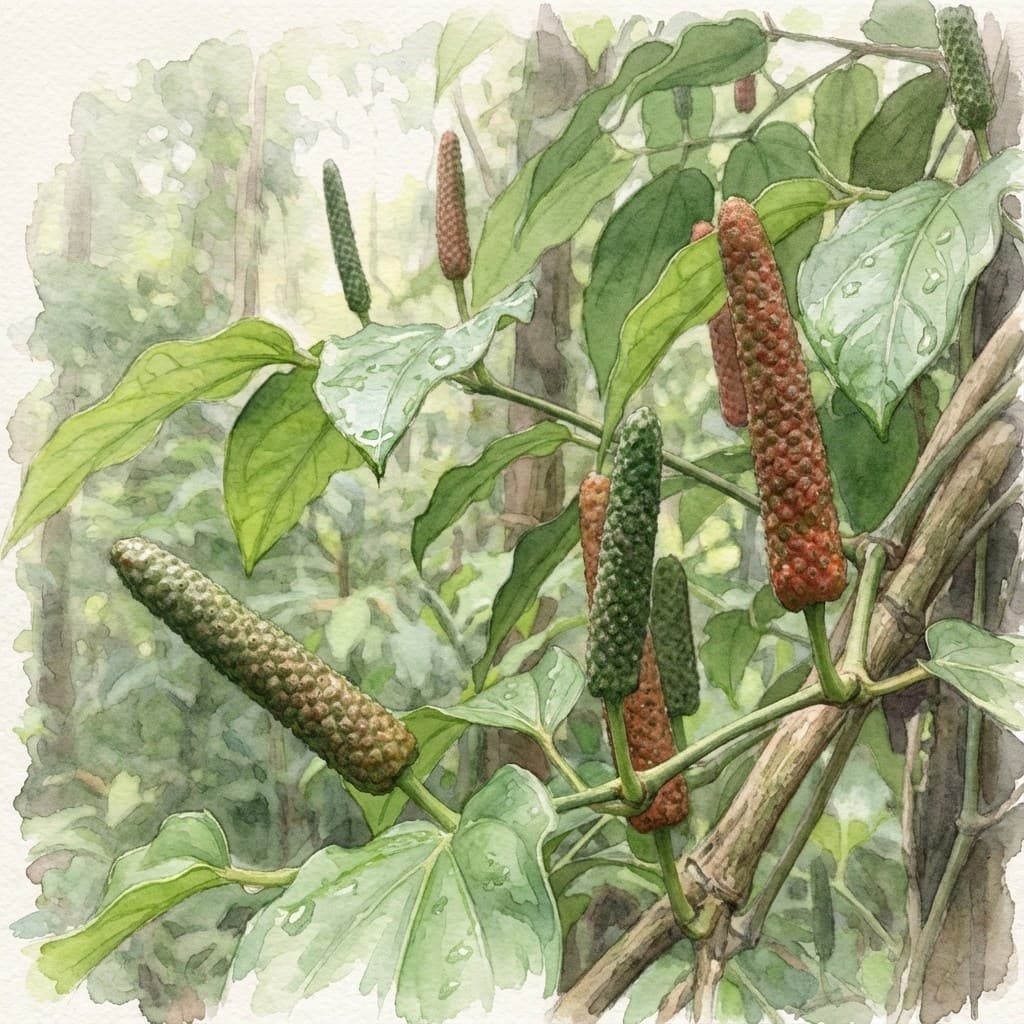 Long pepper pipli (Piper longum) ancient spice at Save Farm Masala Baug Dahanu